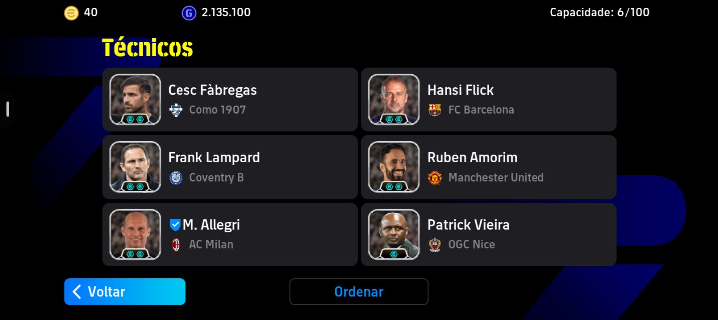 CONTA EFOOTBALL COM VÁRIOS JOGADORES