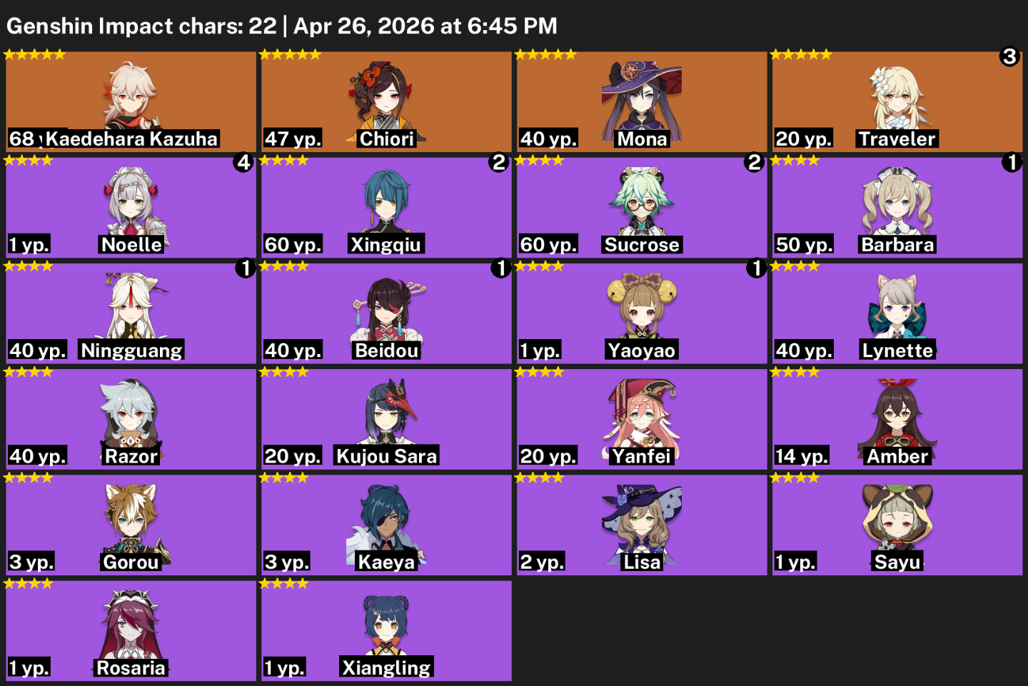ASIA-CHIORi+KAZUHA+MONA+4.8K GEMAS