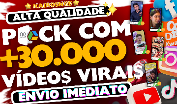 [PROMOÇÃO] PACK CORTES VIRAIS! +40.000 VÍDEOS PRONTOS PARA POSTAR (+BRINDE)
