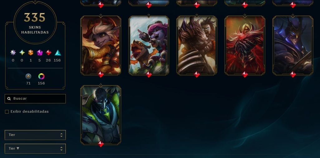 CONTA COM 335 SKIN - 26 SKIN LENDÁRIAS, 5 MÍTICAS E 1 ULTIMATE - LVL 492 OURO