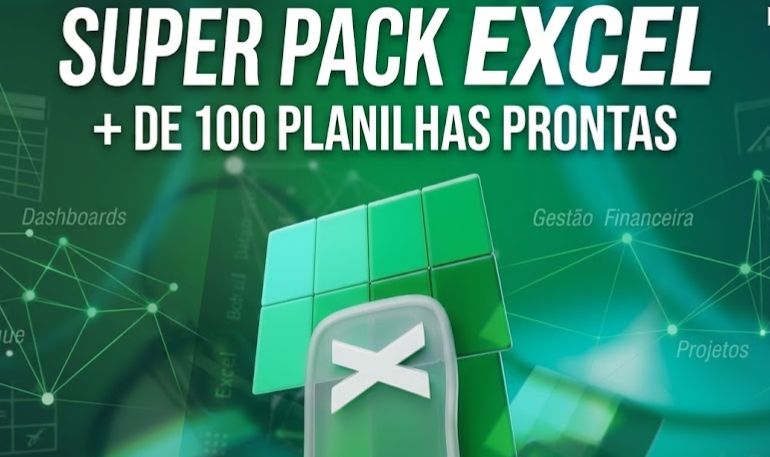 SUPER PACK 100 PLANILHAS EXCEL PRONTAS FINANÇAS, VENDAS, ESTOQUE E RH
