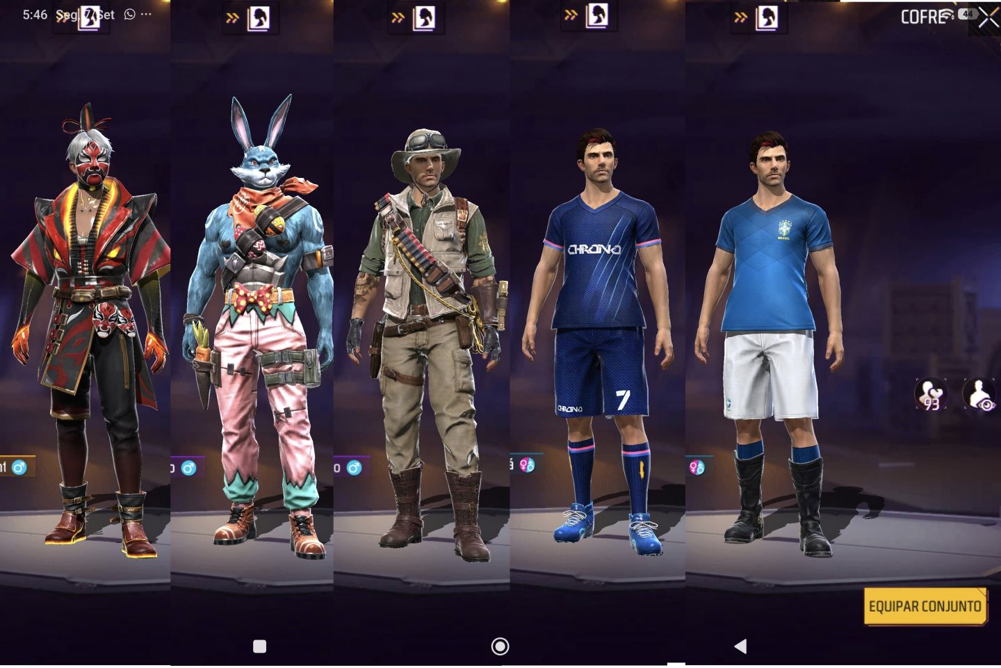 Conta de free fire com muitas skins boas barba do velho Angelical e muito mais