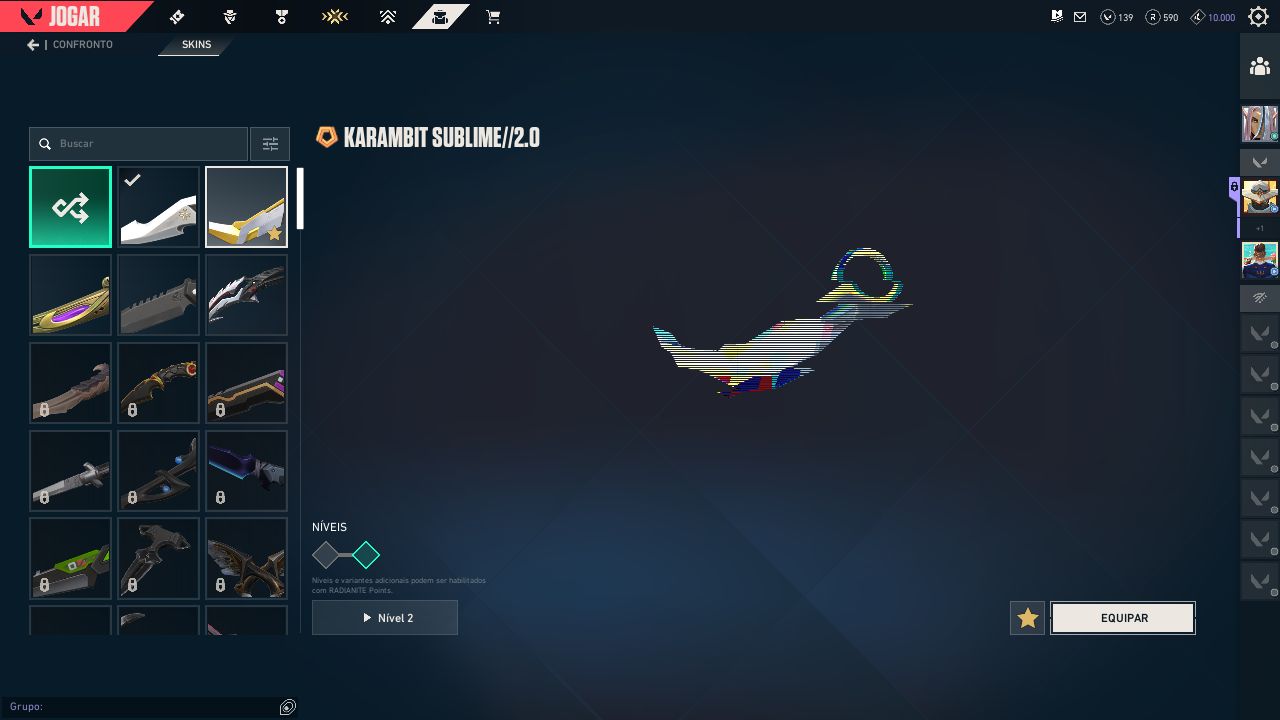 Conta de Valorant Com Pacote Champions 2026 e Karambit Sublime