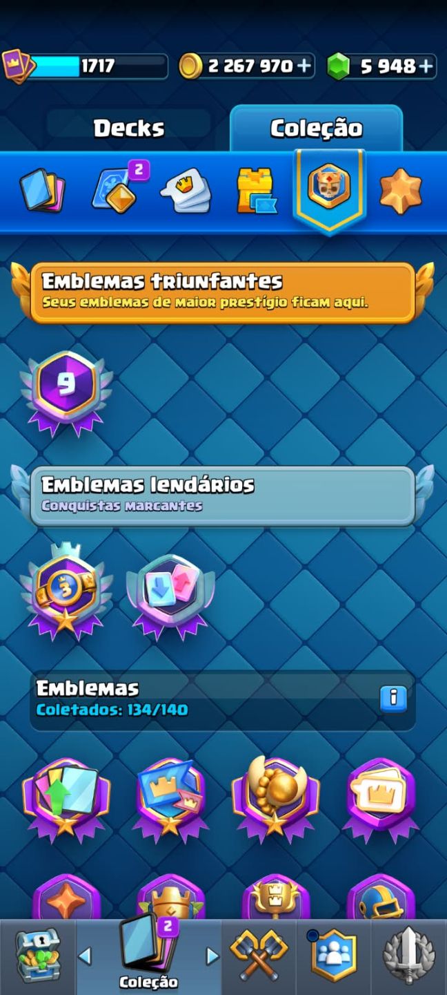 Conta Clash Royale 11.5k Troféus | 12 Evoluções | 5.9k Gemas | 2.2M Ouro