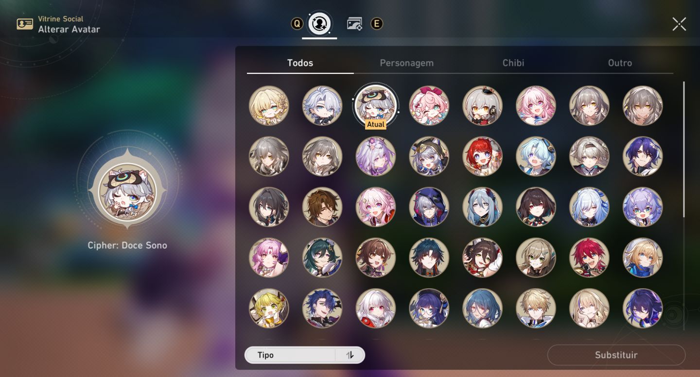 Conta Honkai Star Rail castorice, cipher, tribbie, firefly, saber, e muito mais