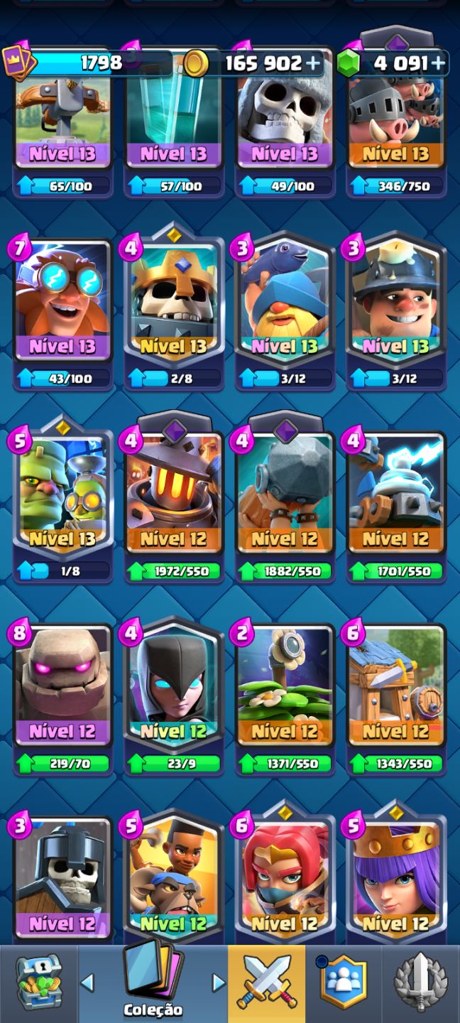 CONTA CLASH ROYALE COMPLETA |CARTAS FULL|153 EMOTES|18 EVOLUÇÕES|10.835 TROFÉUS