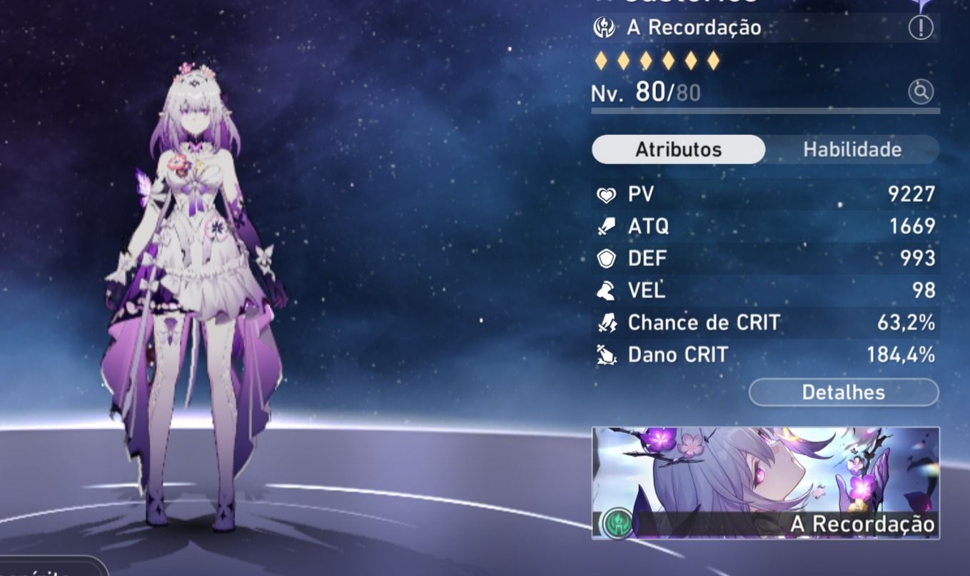 Conta hsr 9600 de jade Castorice+cone e noite eterna+cone