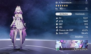 Conta hsr 9600 de jade Castorice+cone e noite eterna+cone