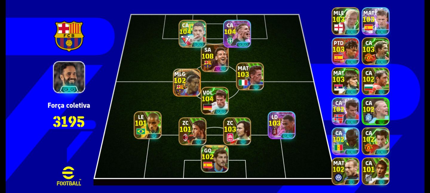 Conta Efootball muito antiga - Messi Trio MSN | Full lendários | R10 | Gullit