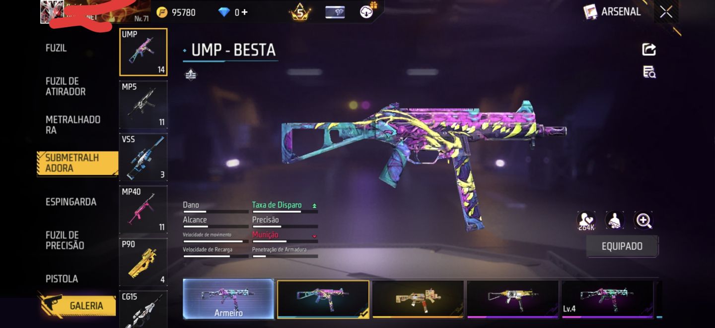 Conta free fire antiga 2018 com vários itens raros
