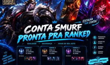 LOL SMURF | ESCOLHA SUA CONTA | ATÉ 45 SKINS | RANQUEADA LIBERADA