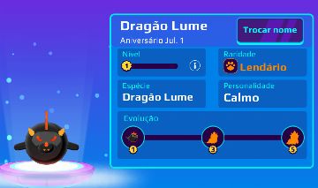 Conta de PKXD com Pet Dragão Lume Filhote!!