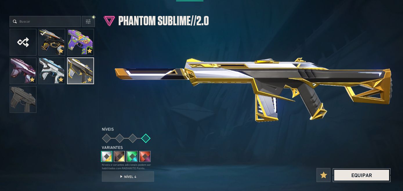 CONTA VALORANT COM PHANTOM CHAMPIONS 2024