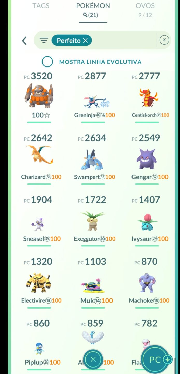 Conta nível 70- MEGA MEWTWO SHINY 97%