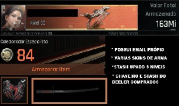 Acount Arena Breakout infinite katana e luva + 163 milhoes