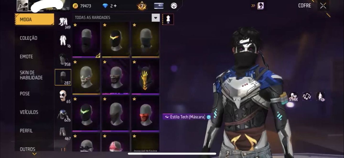 CONTA FREE FIRE PRIME 7 | 467 CALÇAS + 626 SKINS | MUITO COMPLETA