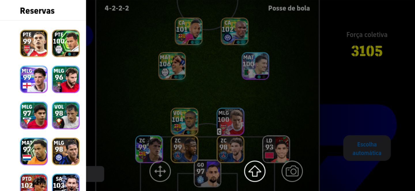 Conta Efootball Kaka 108 yaya toure 106 épico show time