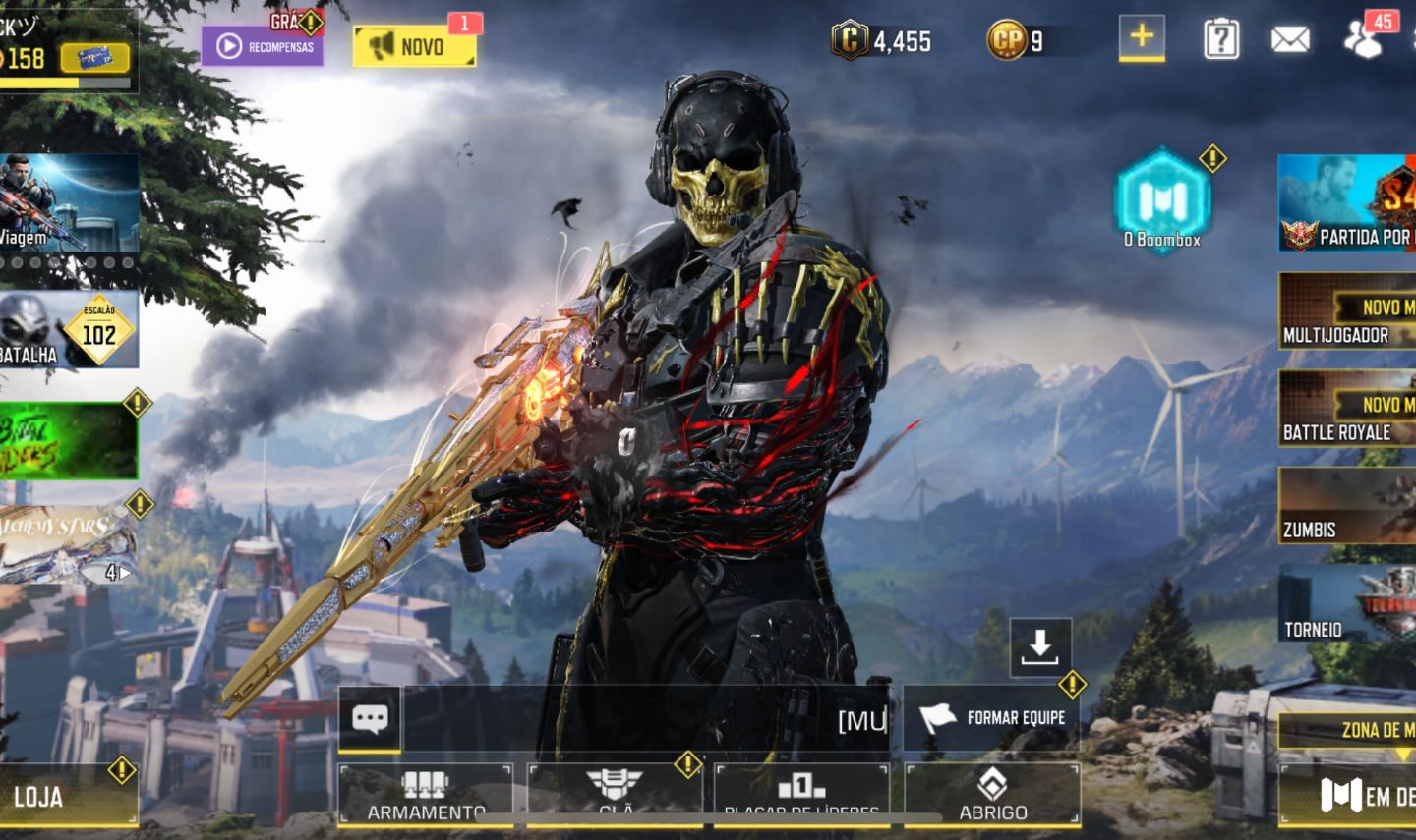 Conta cod mobile com 8 míticas entre outros personagens