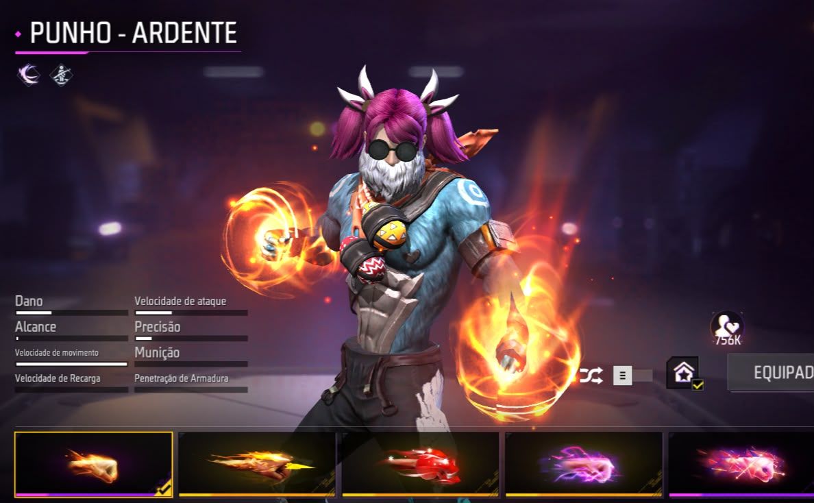 Conta Free Fire Gemada com 8 Angelicais 8 Evolutivas 5 Punhos 800+ Peitorais