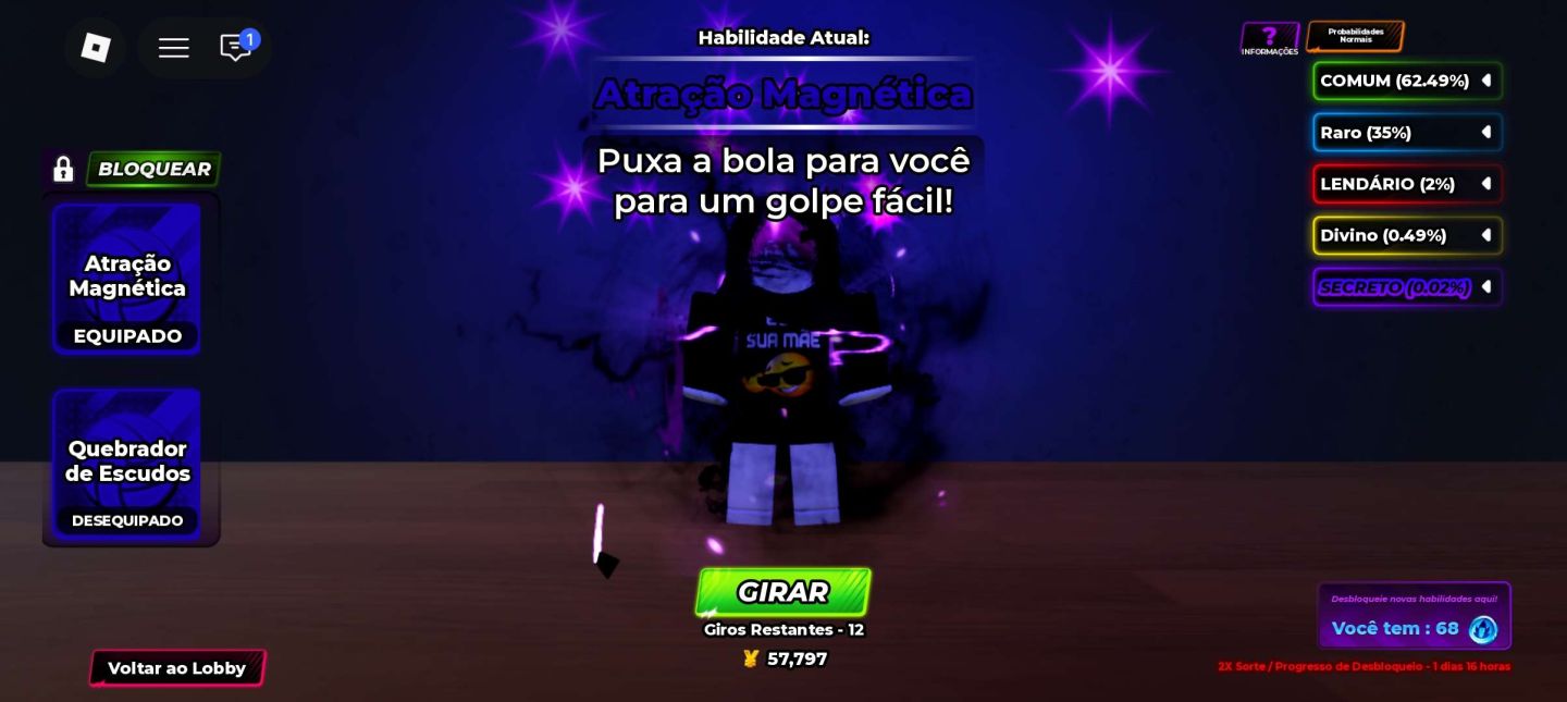 CONTA VOLLEYBALL LEGENDS + BLOX FRUITS | LEIA A LEGENDA