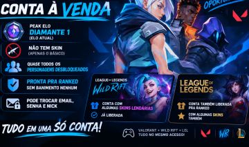 CONTA VALORANT DIAMANTE 1 PRONTA PARA RANKED(TROCA DE NICK, EMAIL E SENHA)