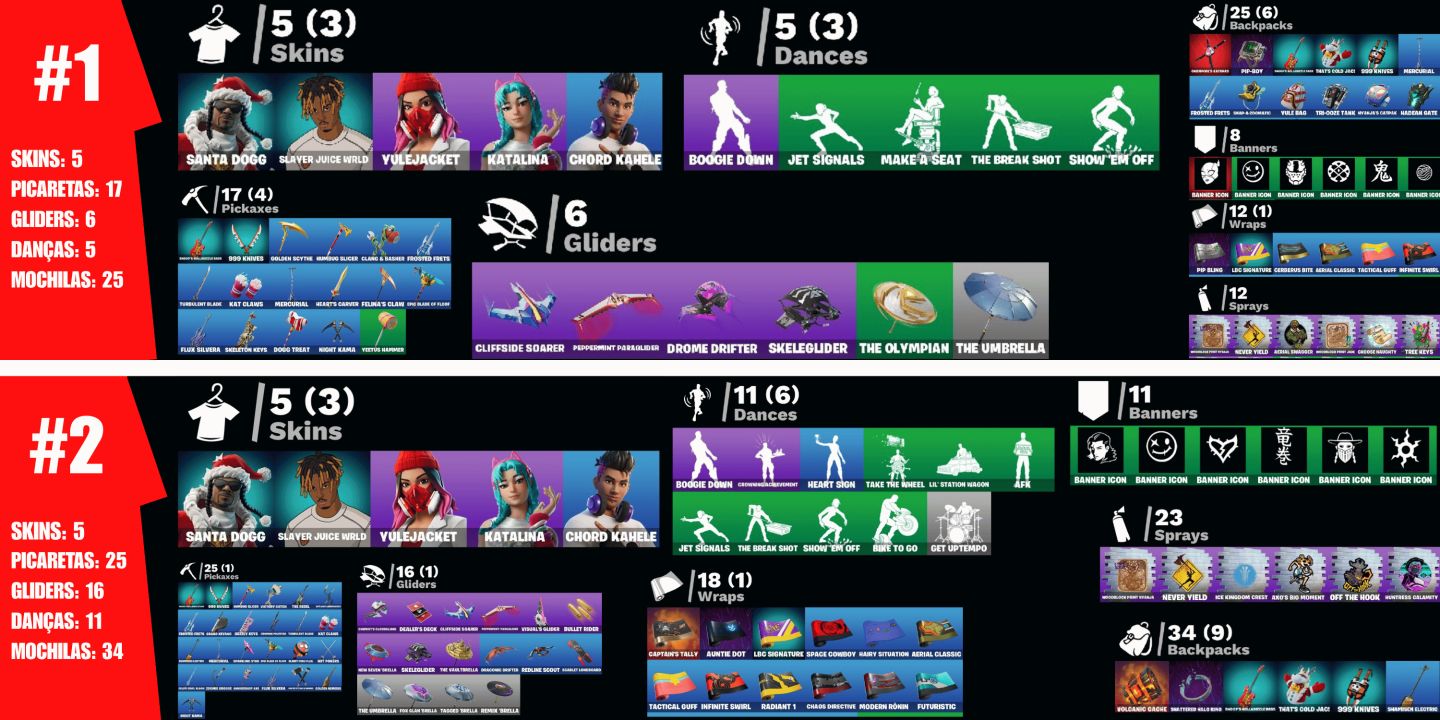 (MENOR PREÇO!) CONTAS DE FORTNITE COM SKINS | ENTREGA AUTOMÁTICA! | FULL ACESSO!