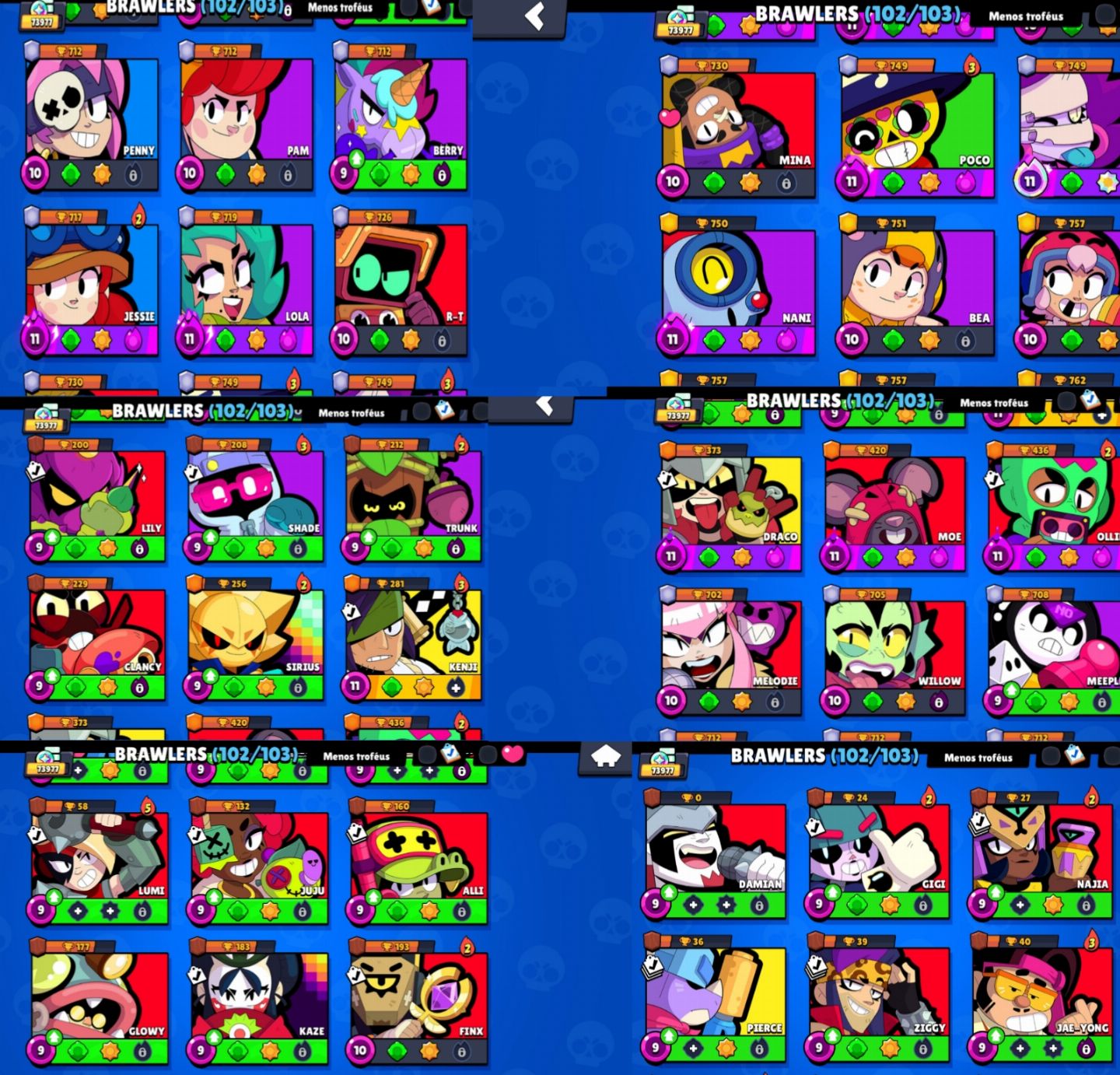 Conta de Brawl stars de 2019 com 74k [FULL ACESSO]