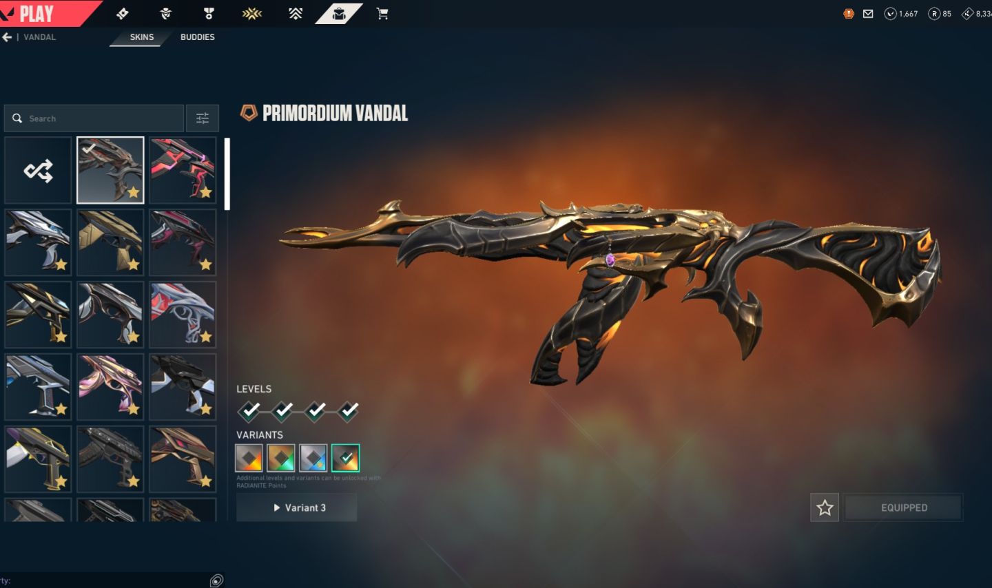 CONTA VALORANT LVL 549 | DIMA 1 | VANDAL CHAMPIONS 2025 + 24 SKINS+1667 VPS