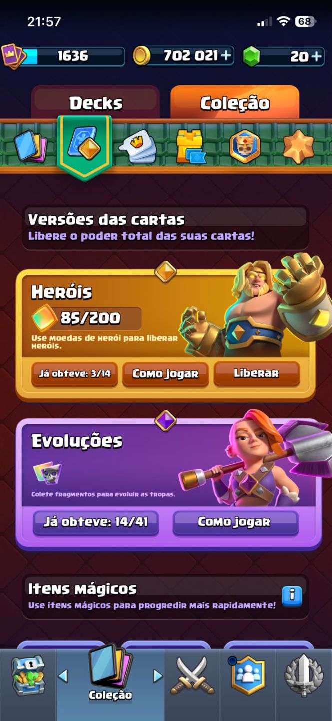 Conta Clash Royale FULL12, 16 CARTAS NÍVEL 15, 700K GOLD