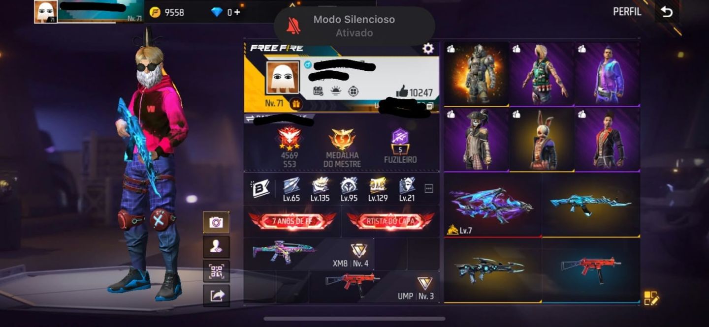CONTA RARA DE FREE FIRE COM MAIS DE 10.247 CURTIDAS NO PERFIL!
