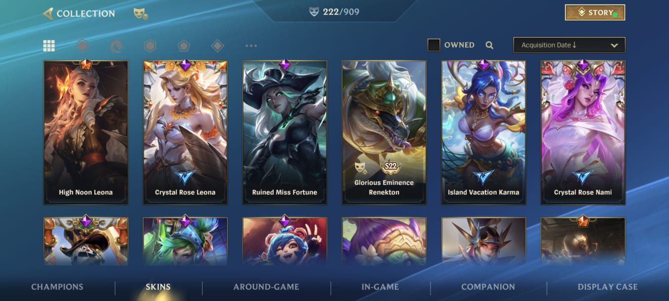 CONTA WILD RIFT | 222 SKINS | EX-DESAFIANTE