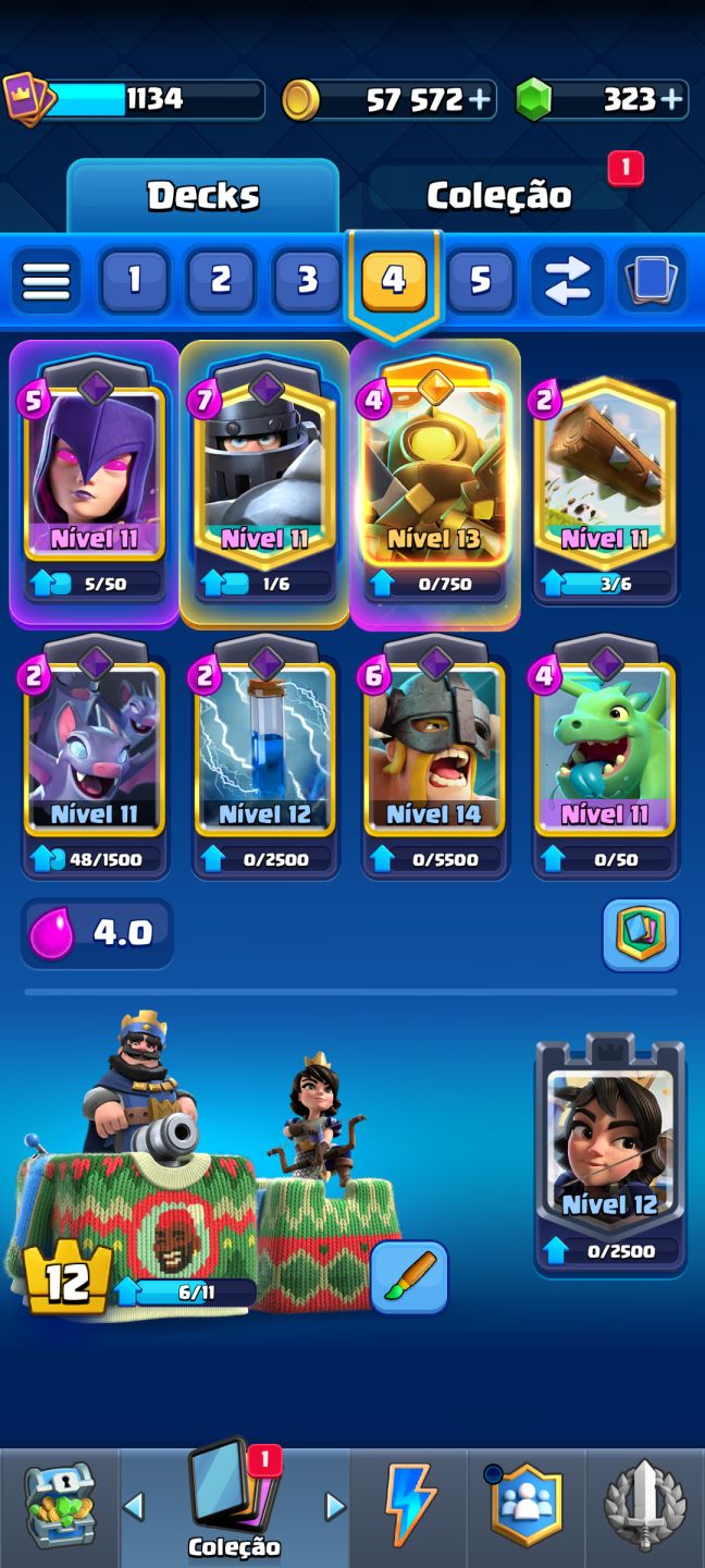 Conta de Clash Royale com torre do rei nível 12