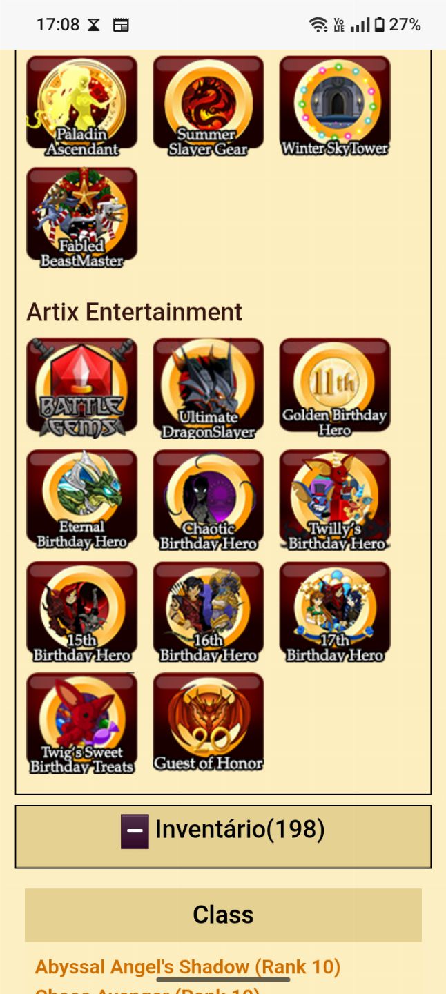CONTA AQWORLDS 162 BADGES + HARD FARMS INSANOS