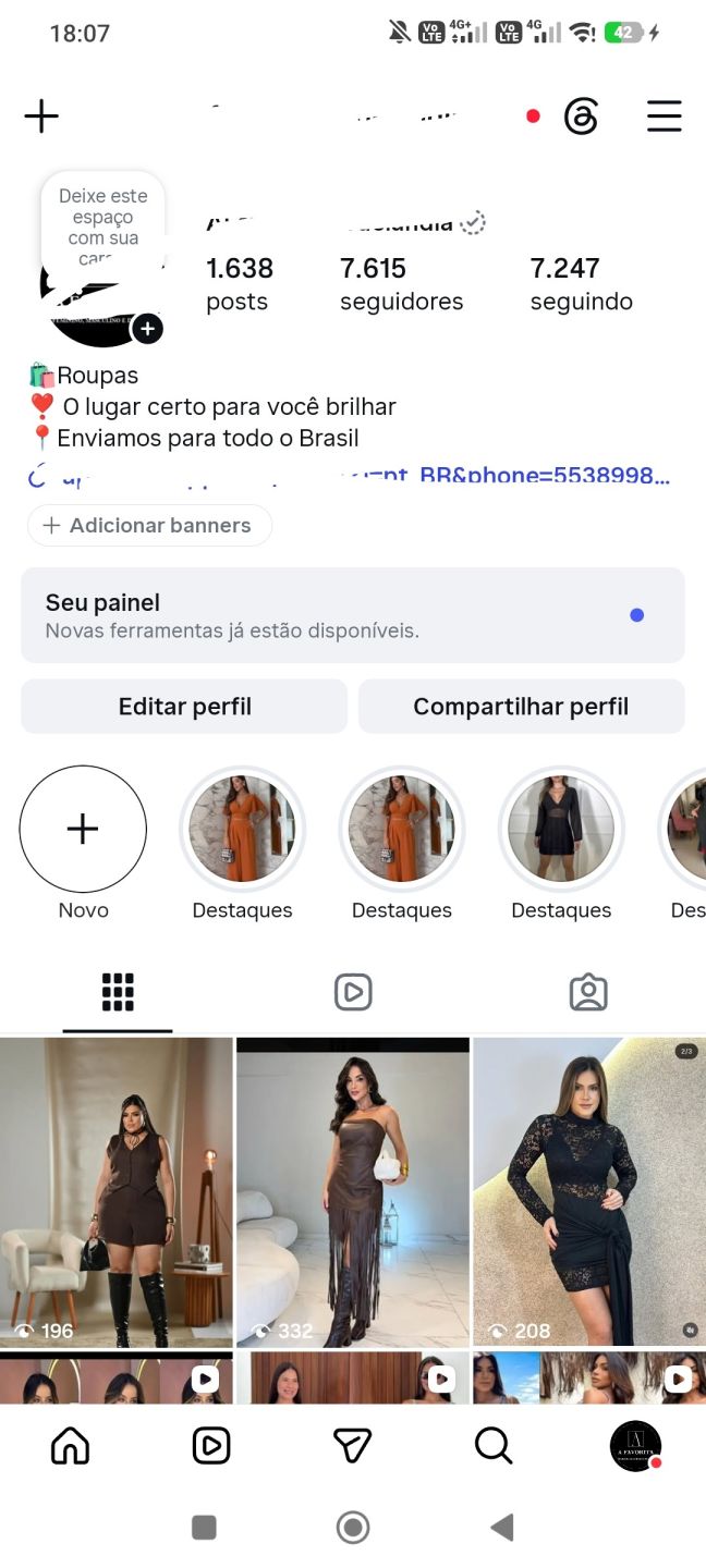 Conta do Instagram com 7615, liberado