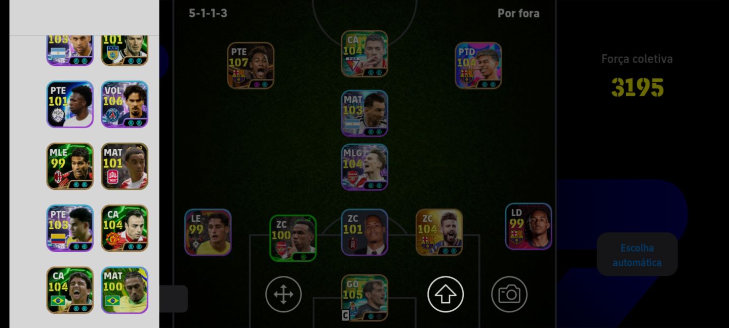 Neymar 107 Barcelona, Pique Raro, Vitinha 106, Odegaard 105, Bebedouro e Basten.
