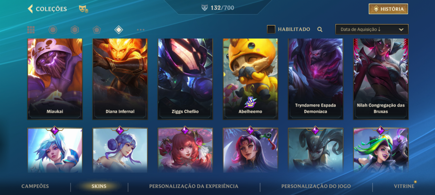 CONTA DE LOL COM GWEN ROSA DE CRISTAL PRESTÍGIO