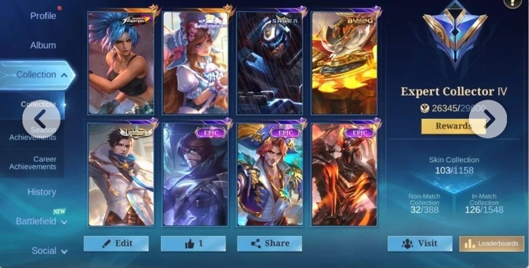Conta mobile legends com KOF Karina