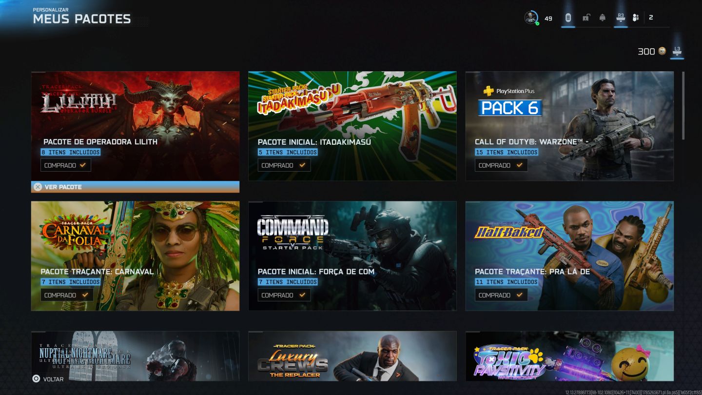 Conta rara warzone capitao patria