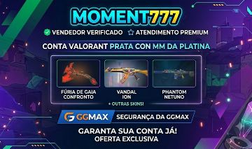 CONTA VALORANT PRATA FURIA DE GAIA, VANDAL ÍON E PHANTOM NETUNO