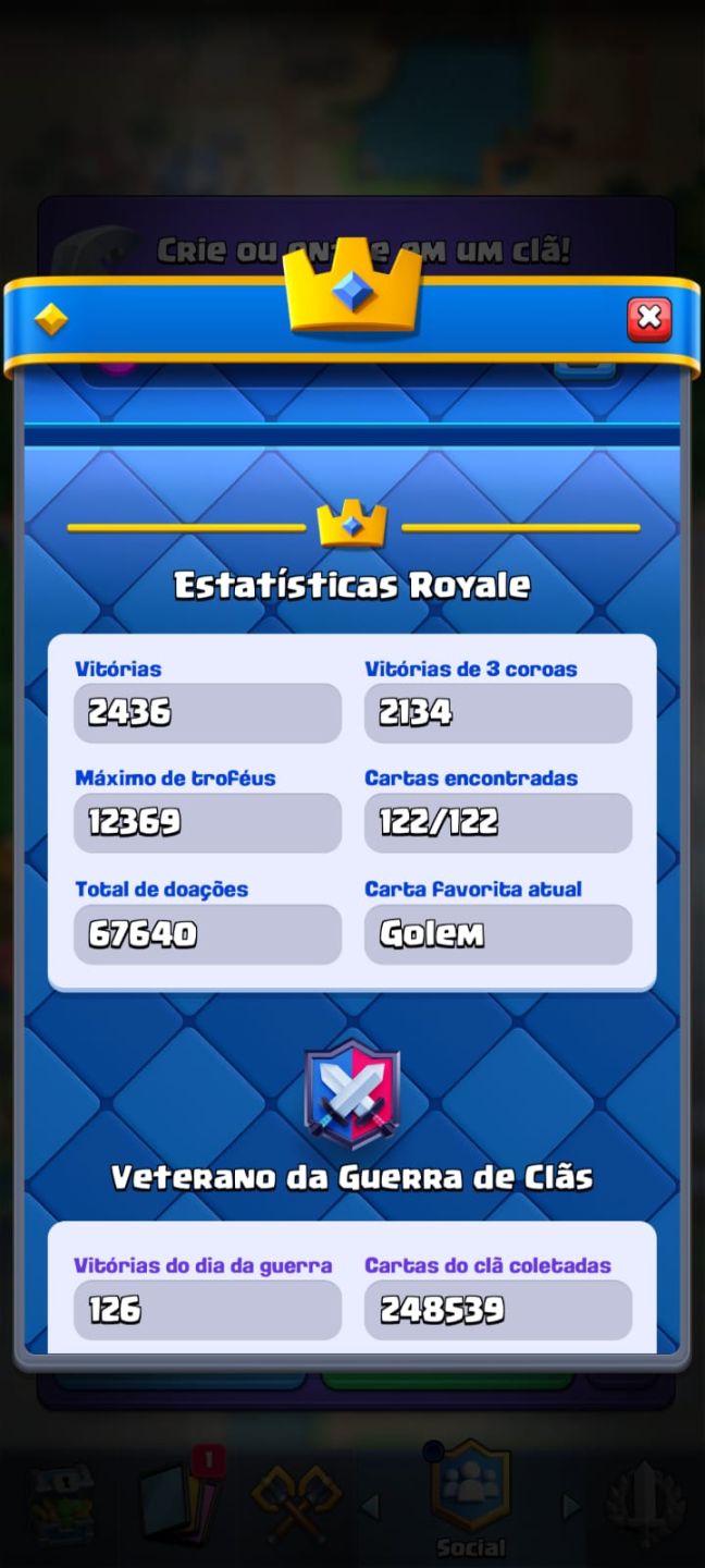 Conta Clash Royale