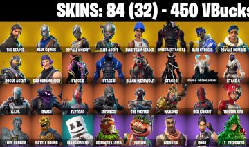 84 skins + The Reaper + S2 Knights + Royale Bomber Rogue Agent Max Omega 450 VB