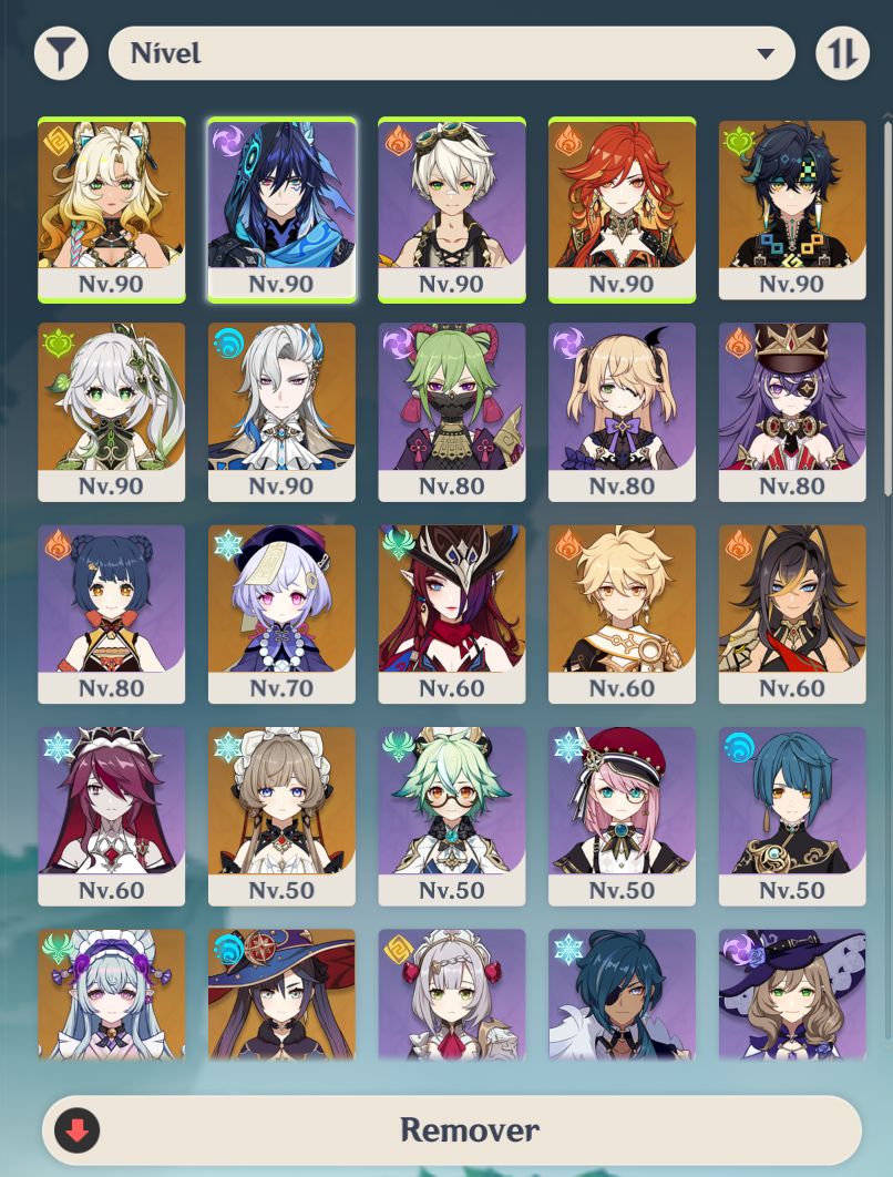 Acc AR 57 - Mavuika, Xilonen, Sandrone, e muito mais. OBS: Valor negociável