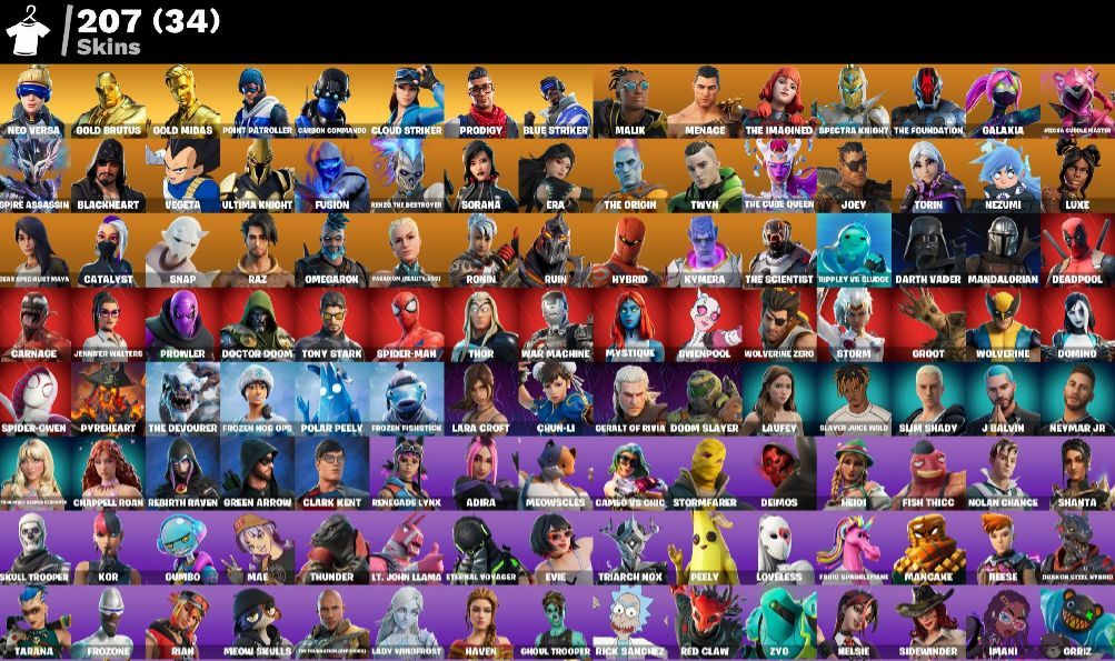 Conta Fortnite com várias skins