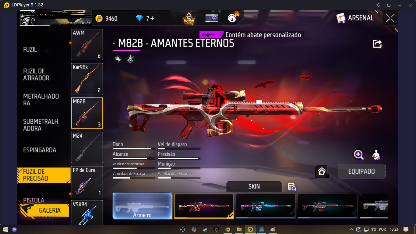 Conta de free fire antiga nivel 73