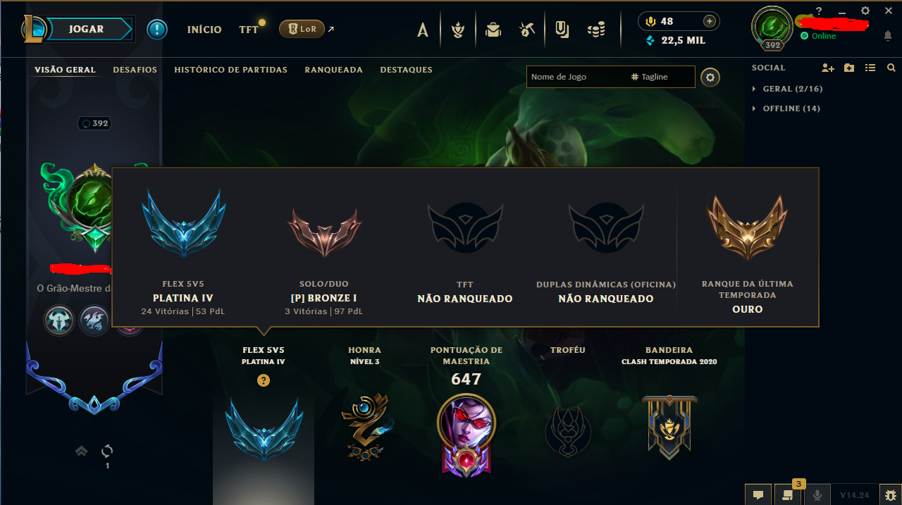CONTA LEAGUE OF LEGENDS