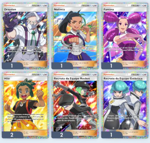 Cartas TCG Pocket Apoiadores Full Arte