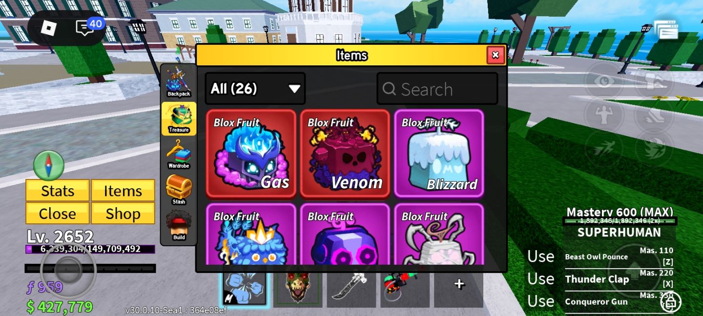 Conta Roblox (project slayers, 1 limited itens, Blox Fruits)
