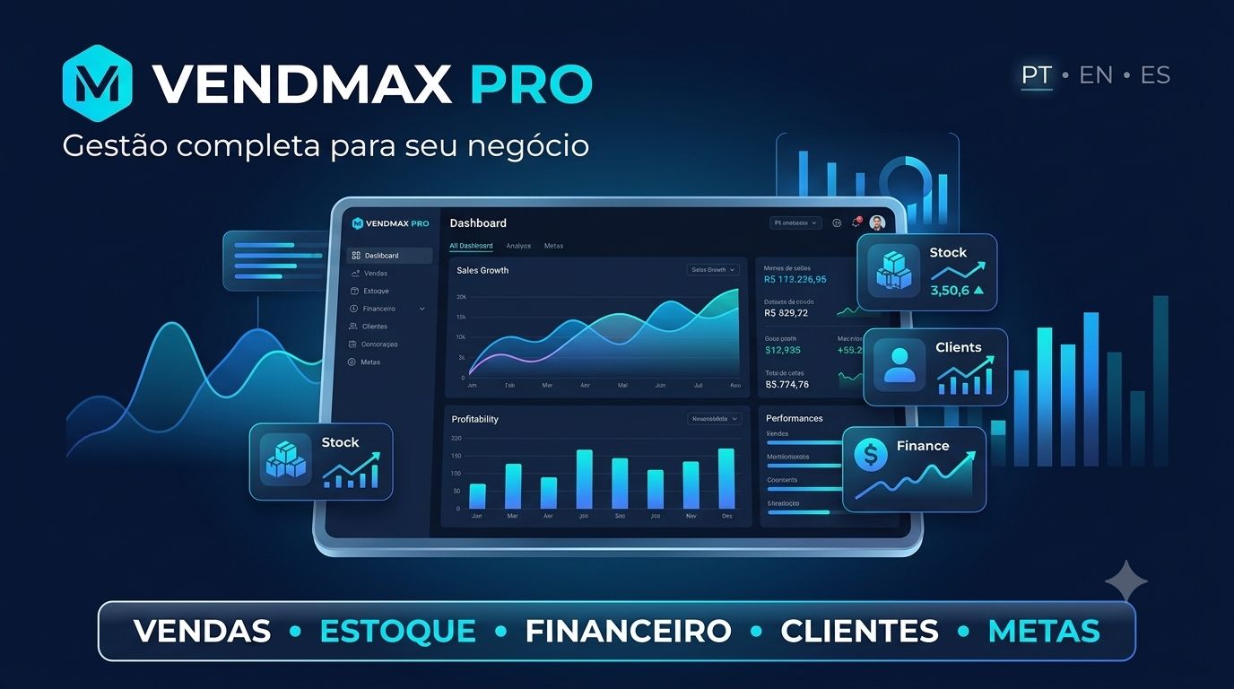 VENDMAX PRO | Gestão de Vendas, Estoque, Lucro e Finanças