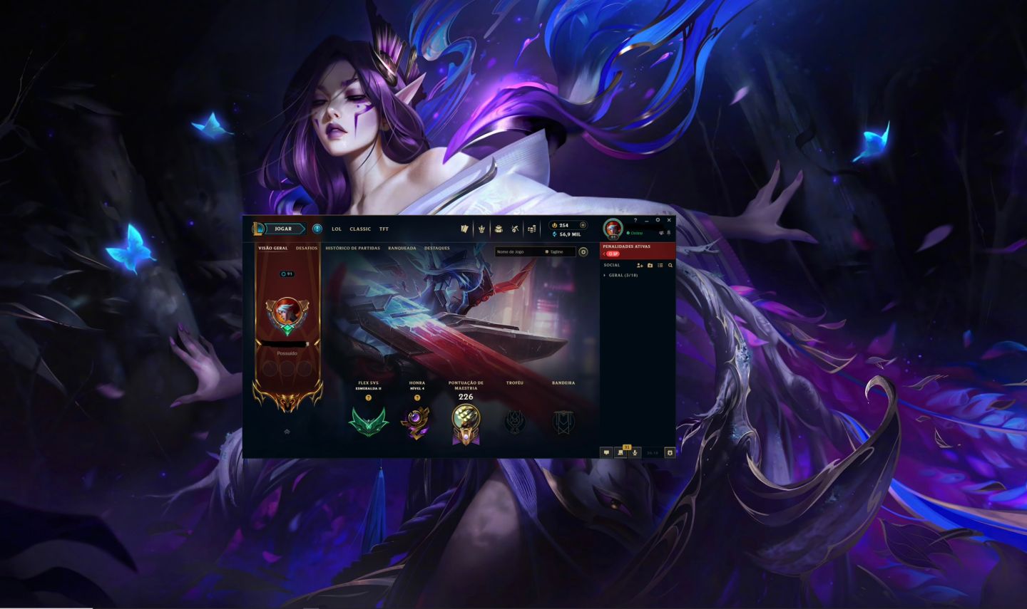 Conta handlevel com Project Command Line Yi e 12 passes ativo + skins mítica