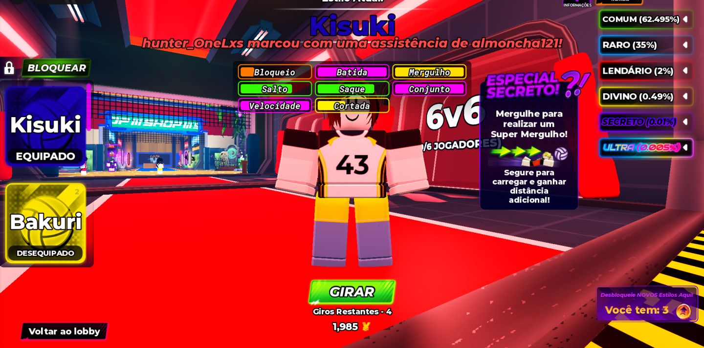 A melhor conta de lendas do volei pra iniciante da ggmax